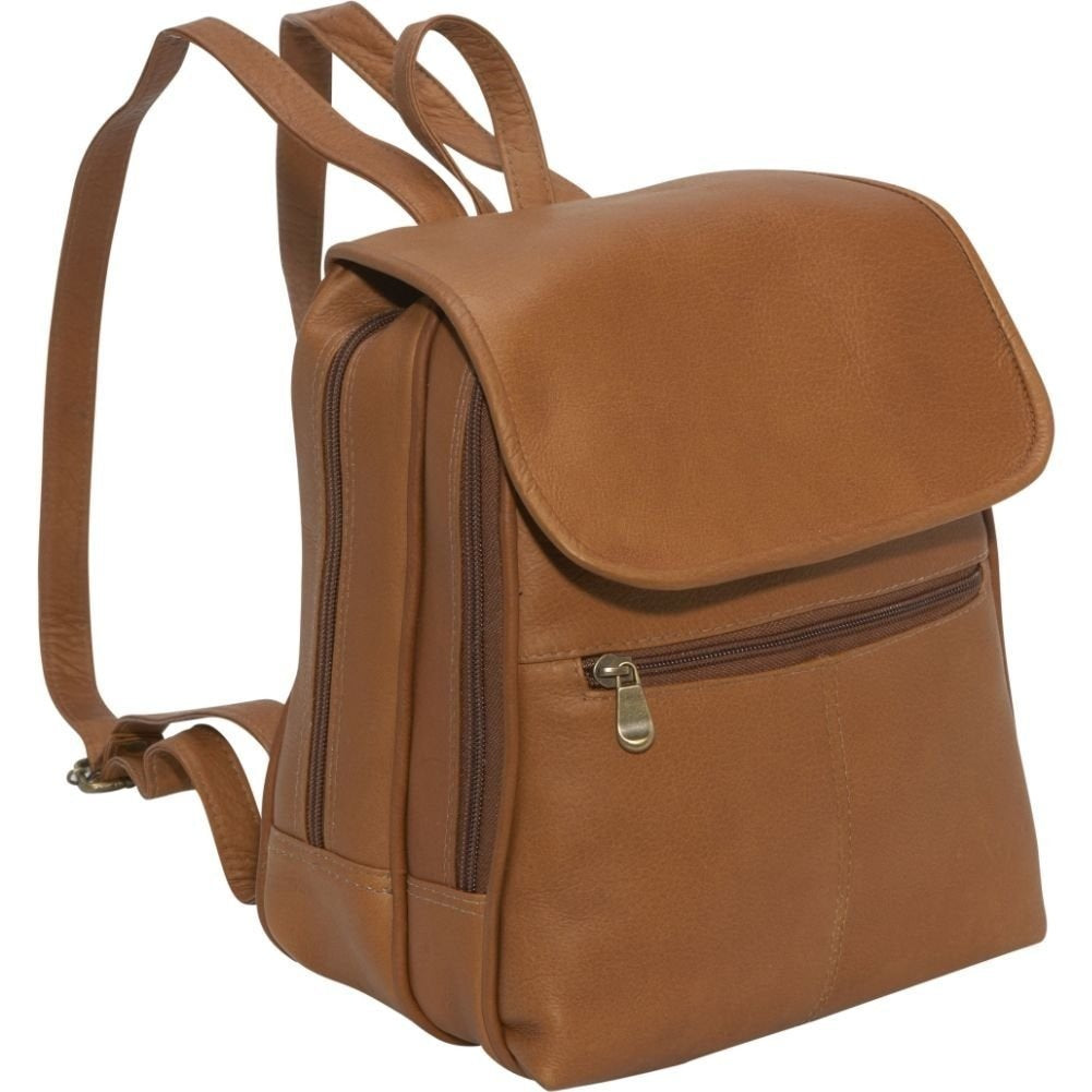 title:Le Donne Leather Woman's Organizer Backpack/Purse;color:TAN