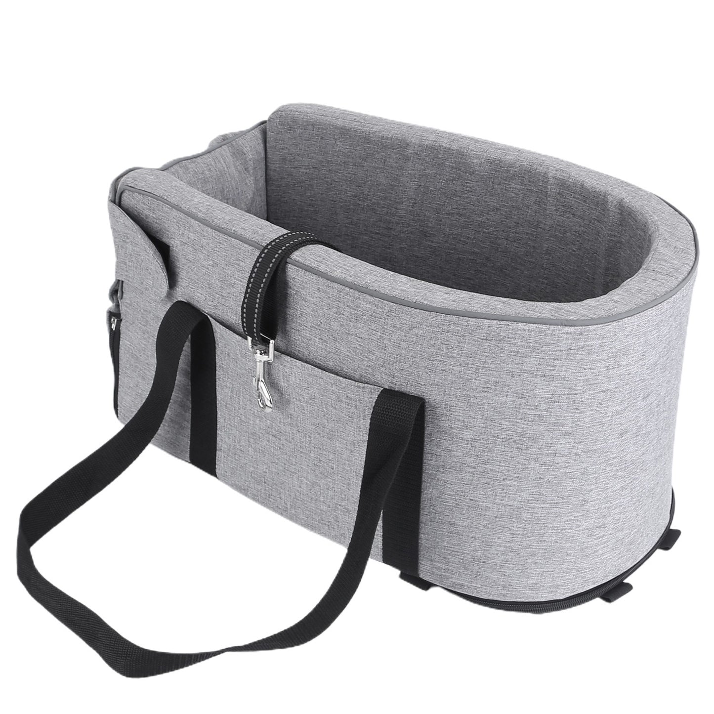 title:Fresh Fab Finds Console Pet Car Seat with Storage Pocket Booster Car Seat Portable Pet Travel Bag Machine Washable Pet Seat Fit For Small Dog Cat;color:Silver