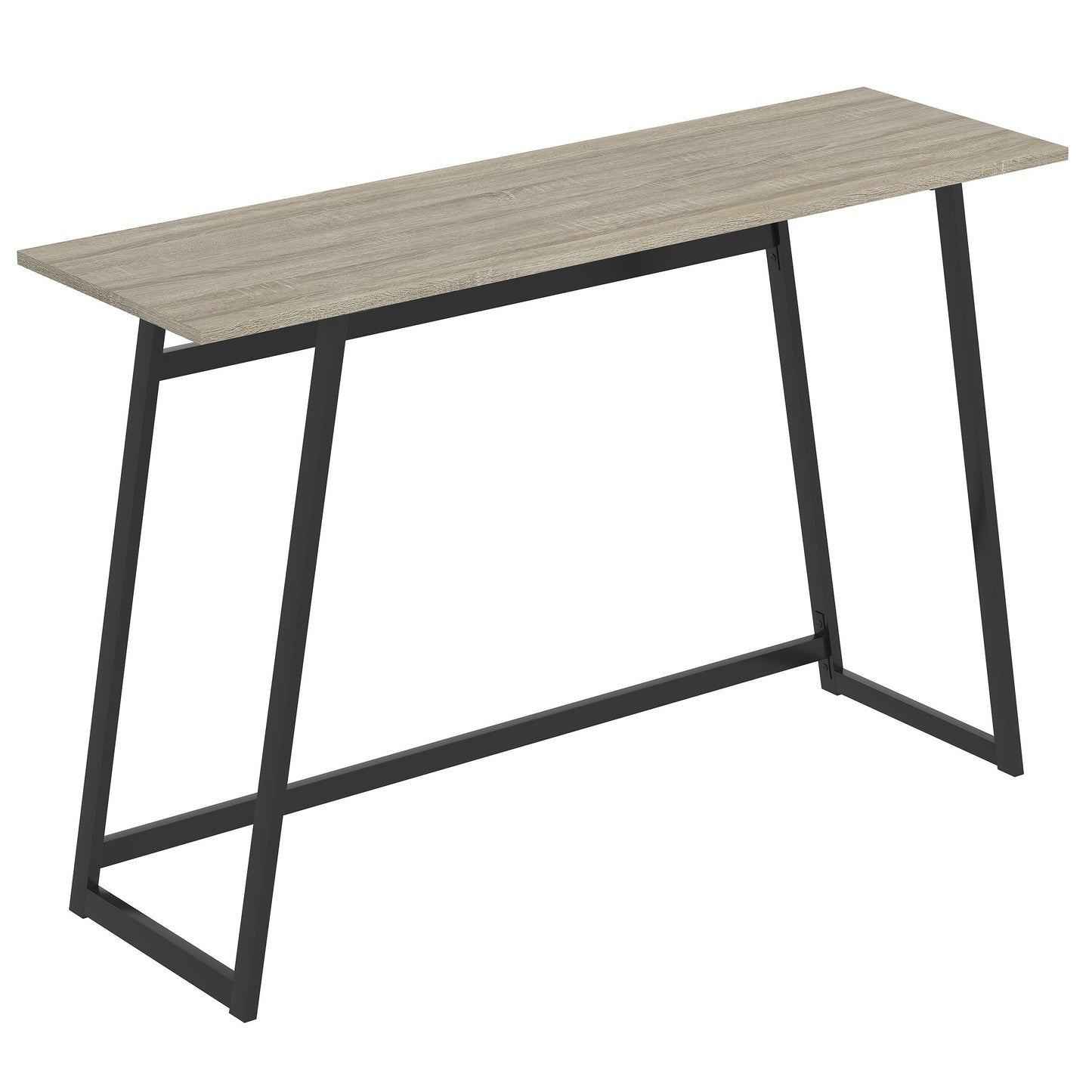 Safdie & Co. Console Table 45" Dark Taupe 1 Shelf Black Metal, Entryway or Sofa Table for Living Room