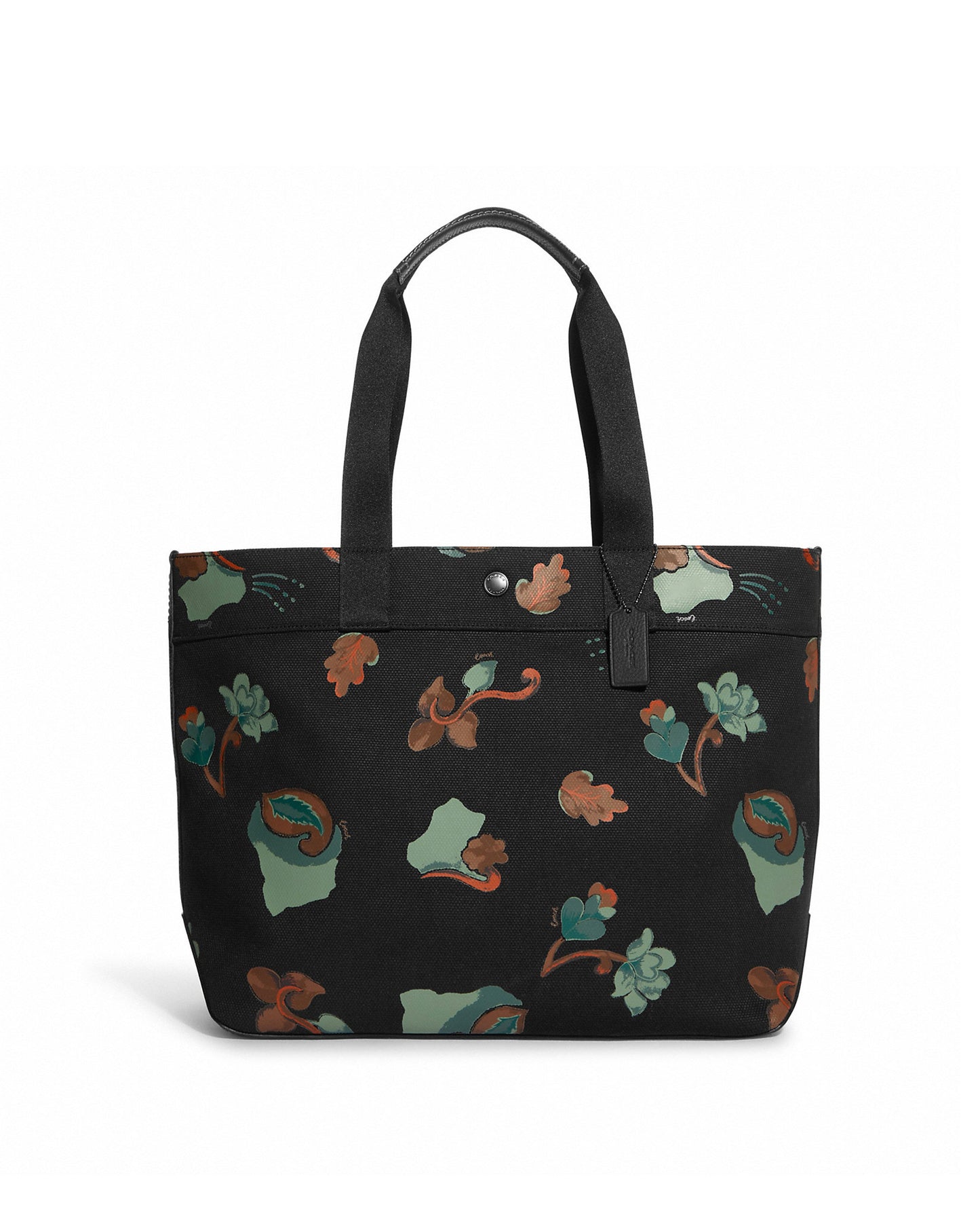 title:Coach Women's Black Multi Tote 38 With Dreamy Leaves Print;color:Black Multi