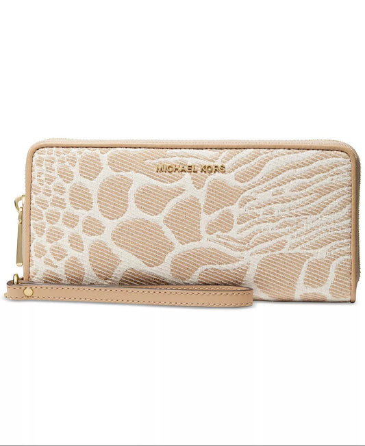 title:Michael Kors Women's Camel Multi Jet Set Travel Continental Wallet;color:Camel Multi