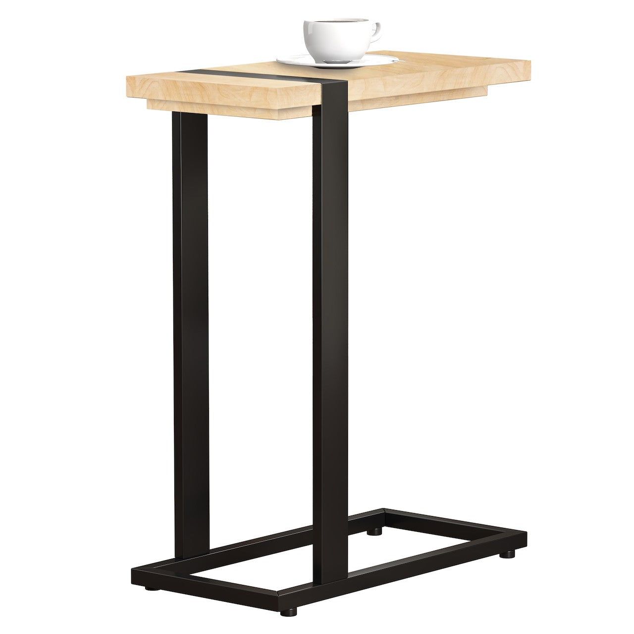 title:Safdie & Co. Accent Table 19L C-Shaped Taupe Black Metal;color:Taupe