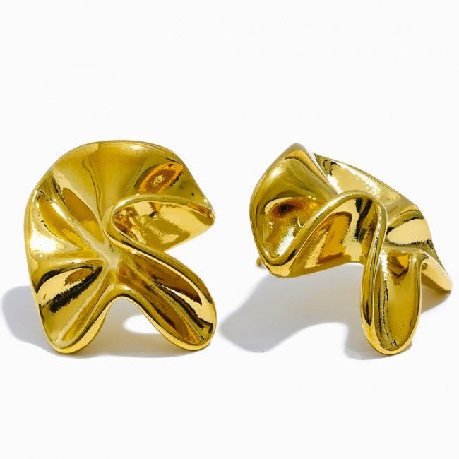 title:Modern Flower Stud Earrings;color:Gold