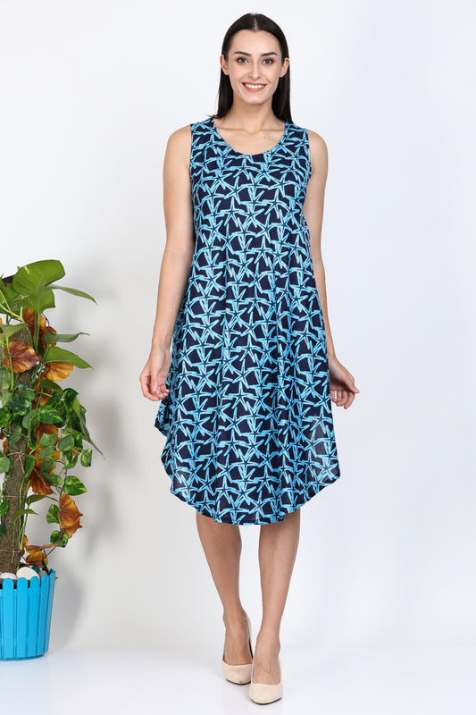 India Blue Women's Starfish Print Dress