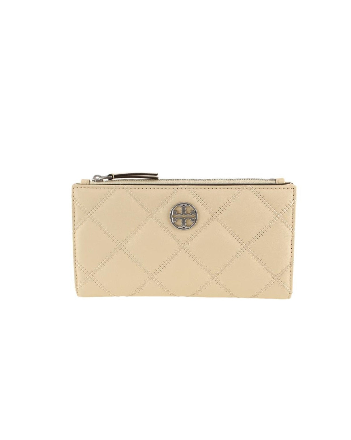 title:Tory Burch New Cream Willa Slim Envelope Wallet;color:New Cream