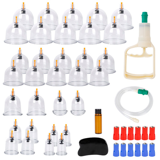 title:32 Cups Chinese Massage Therapy Cupping Set Body Vacuum Suction Kit Acupoint Massage Kit;color:not applicable