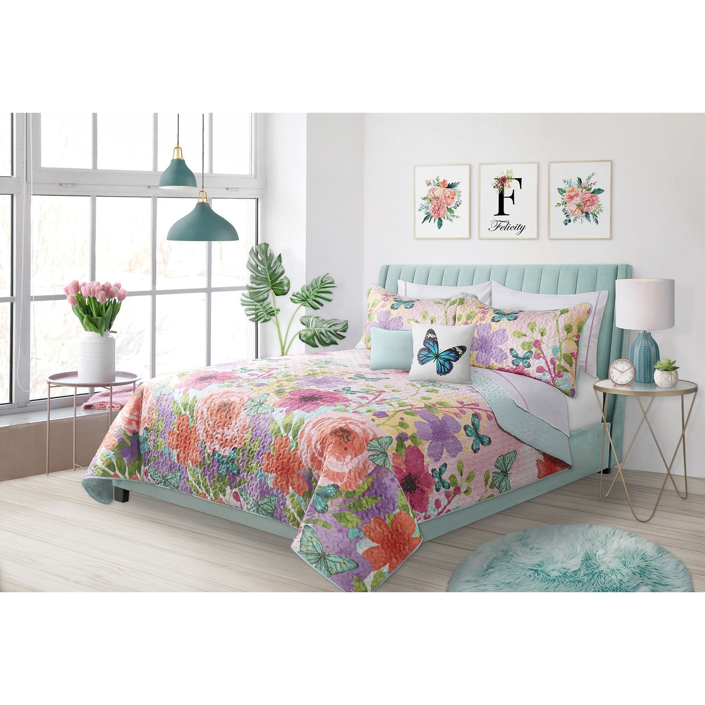 title:Safdie & Co. Quilt 3PC Set DQ Felicity;color:Multi