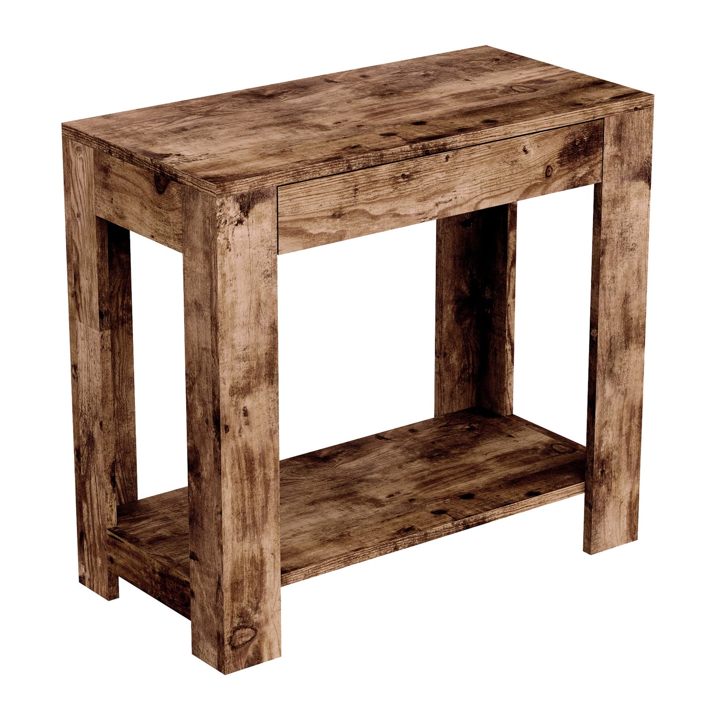 title:Safdie & Co. Accent Table 24L Brown Reclaimed Wood 1 Drawer 1 Shelf;color:Brown