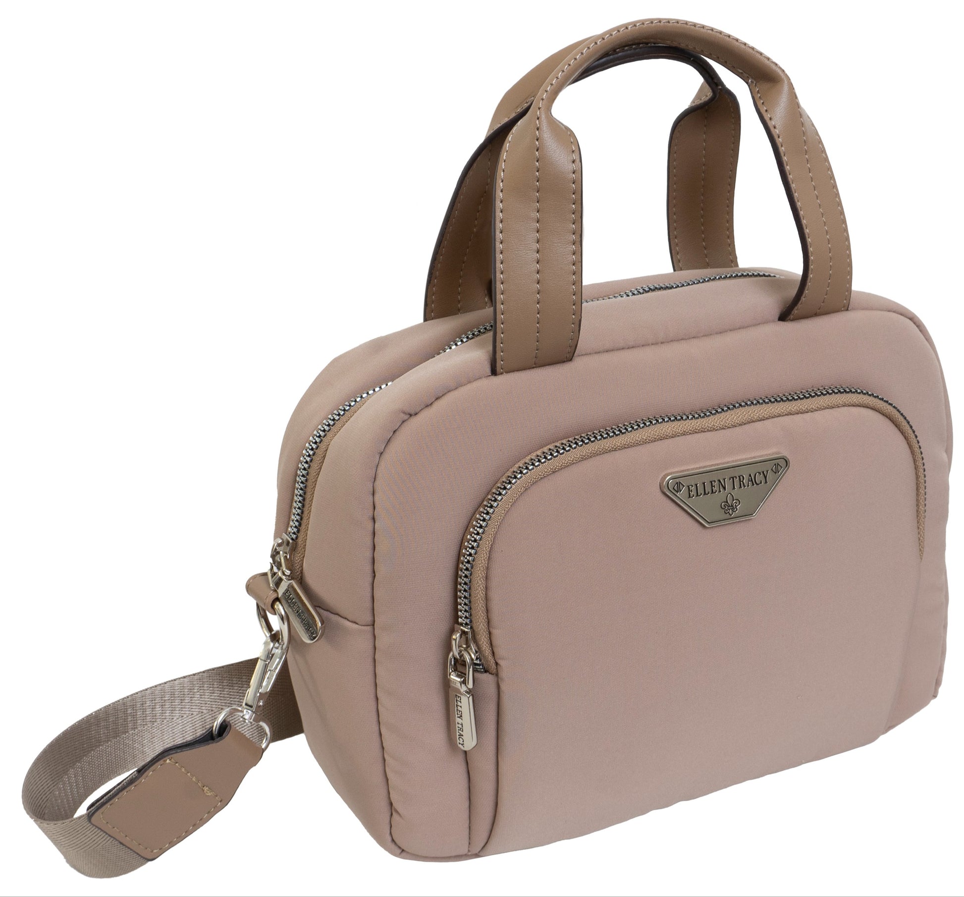 title:Ellen Tracy Nylon Crossbody ETH1144-020-TP;color:020-TAUPE