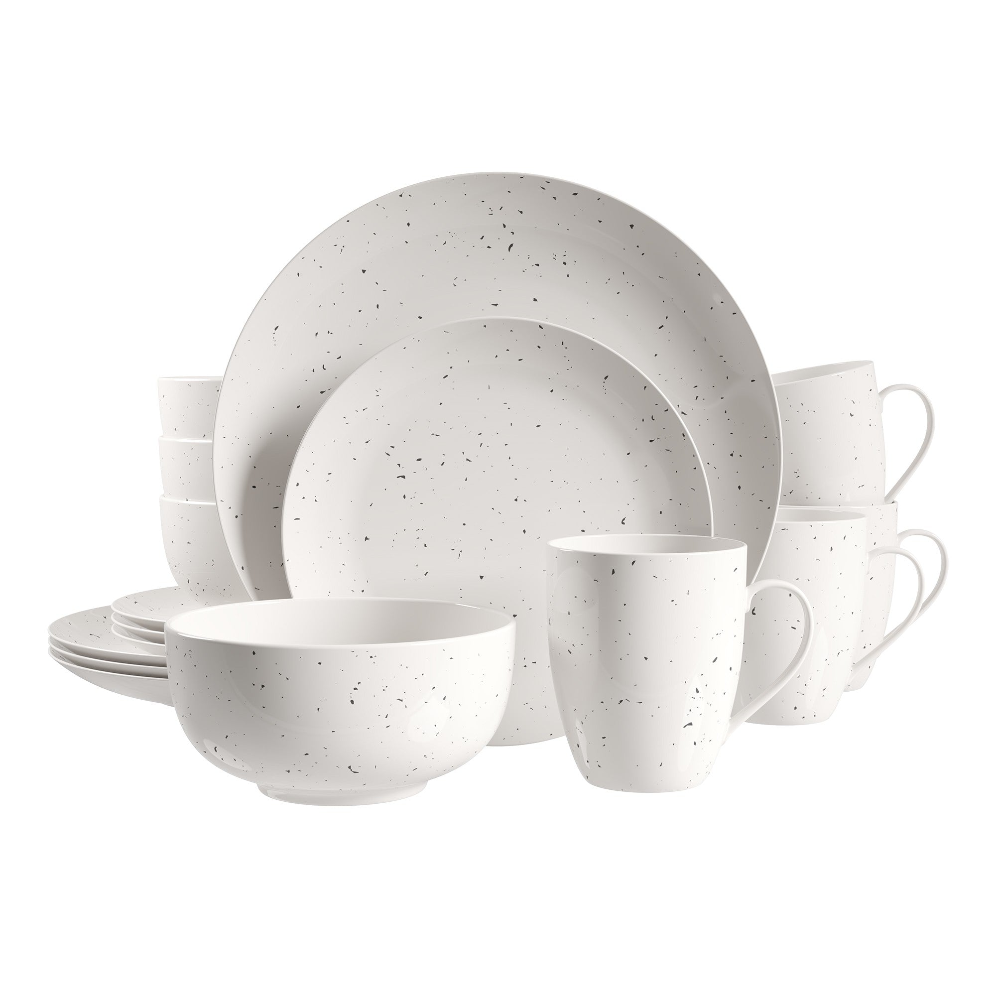 title:Safdie & Co. Dinnerset 16PC Coupe Speckle;color:Speckle