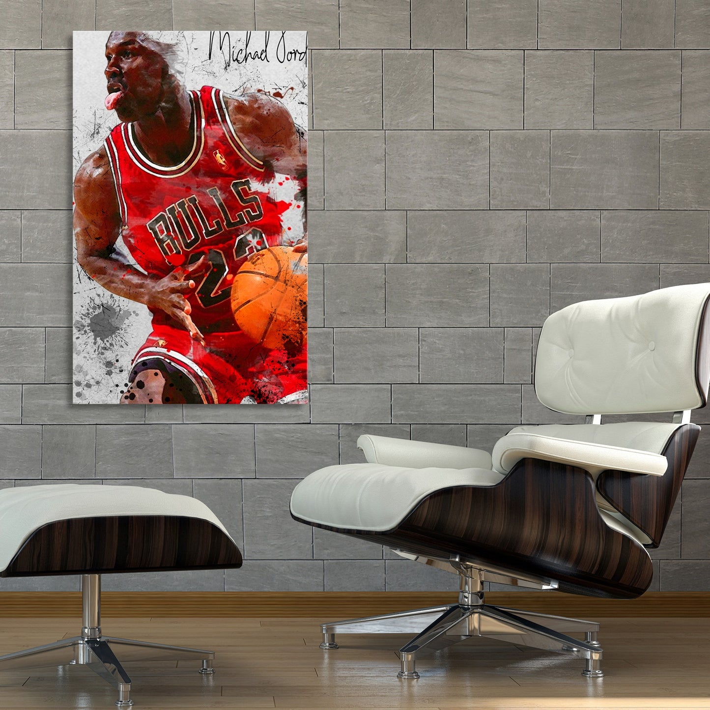 Michael Jordan Basketball Fine Art Stretched Canvas