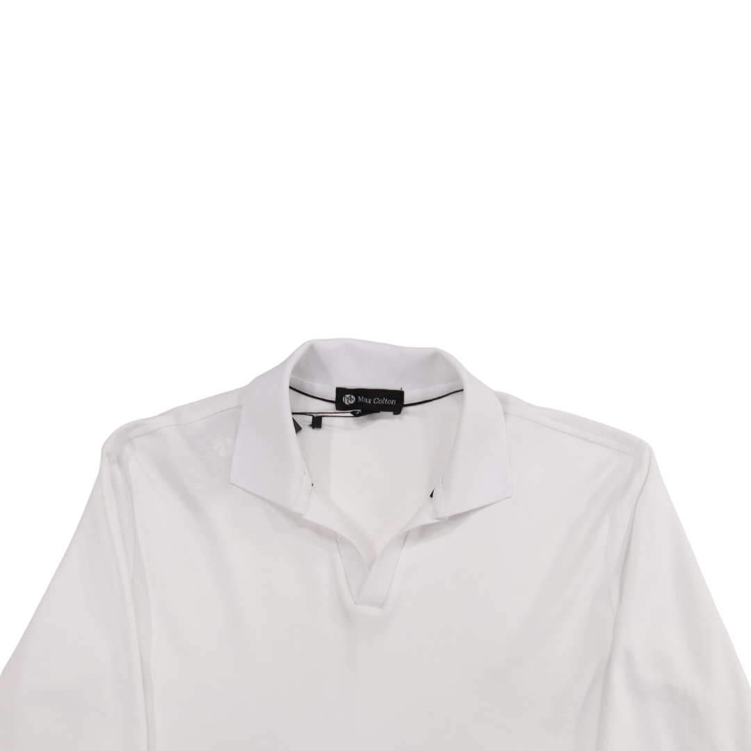 Max Colton White Long Sleeve Collar Shirt