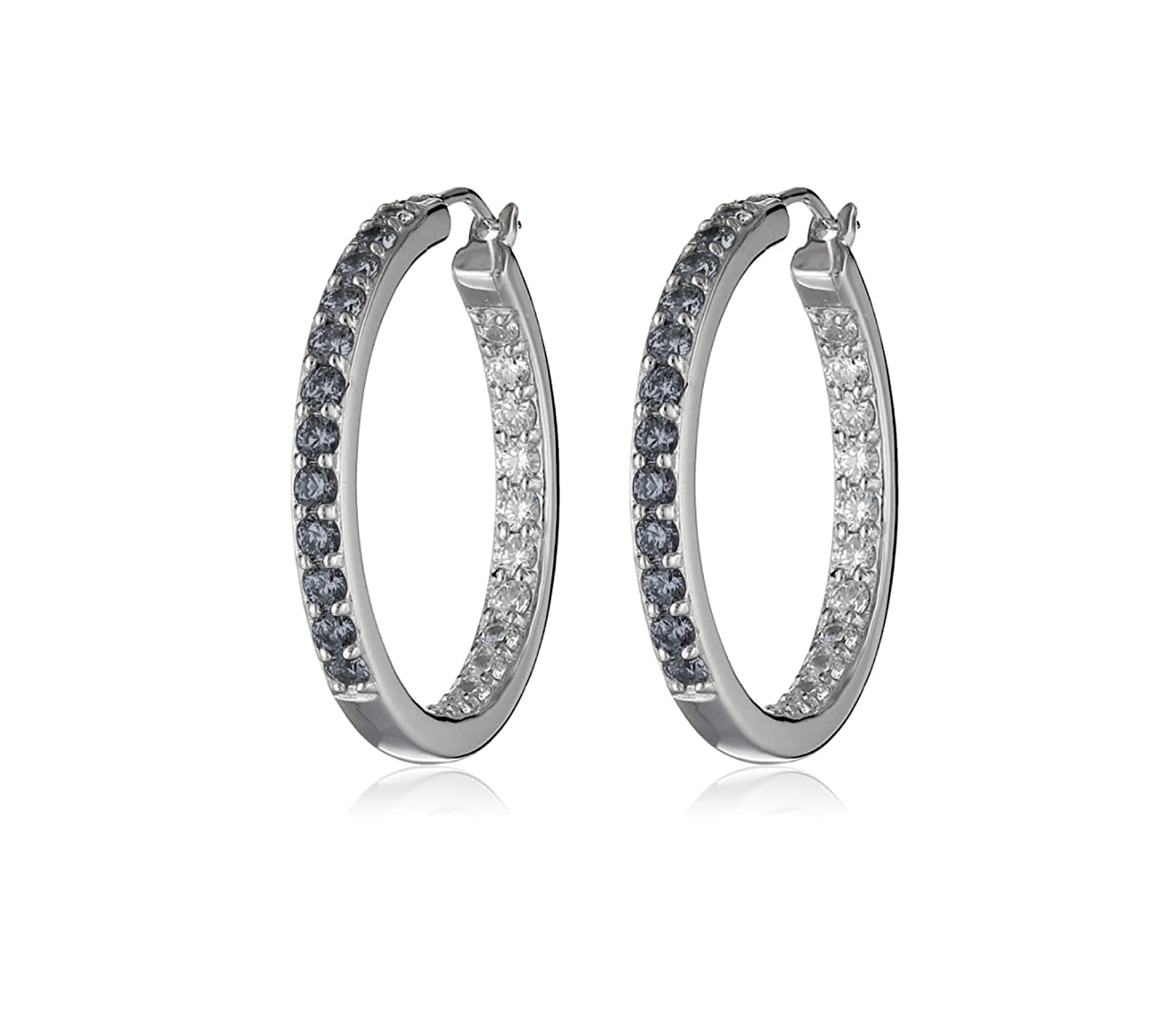 Dual Sided Crystal Hoop Earrings - Ruumur