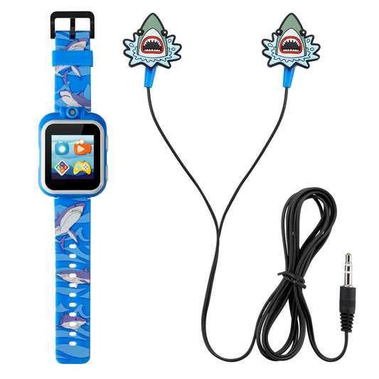 Playzoom Kids Smartwatch & Earbuds Set: Blue Shark