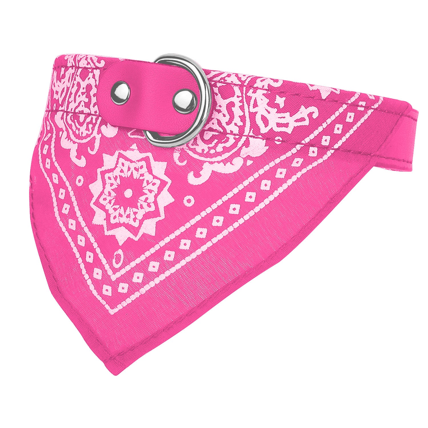 title:Adjustable Bandana Leather Pet Collar Triangle Scarf;color:Pink