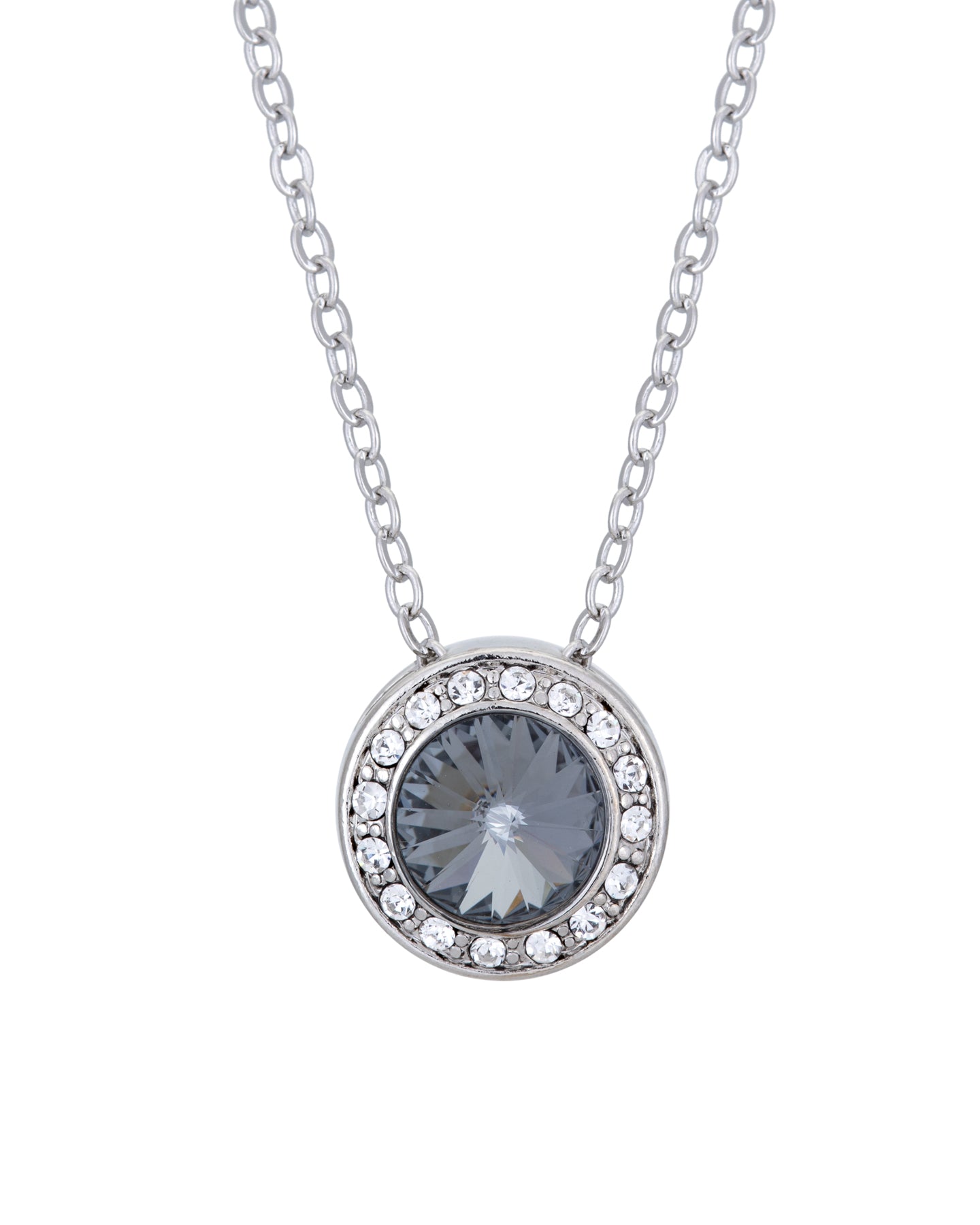 Crystal Pave Halo Pendant Necklace - Ruumur