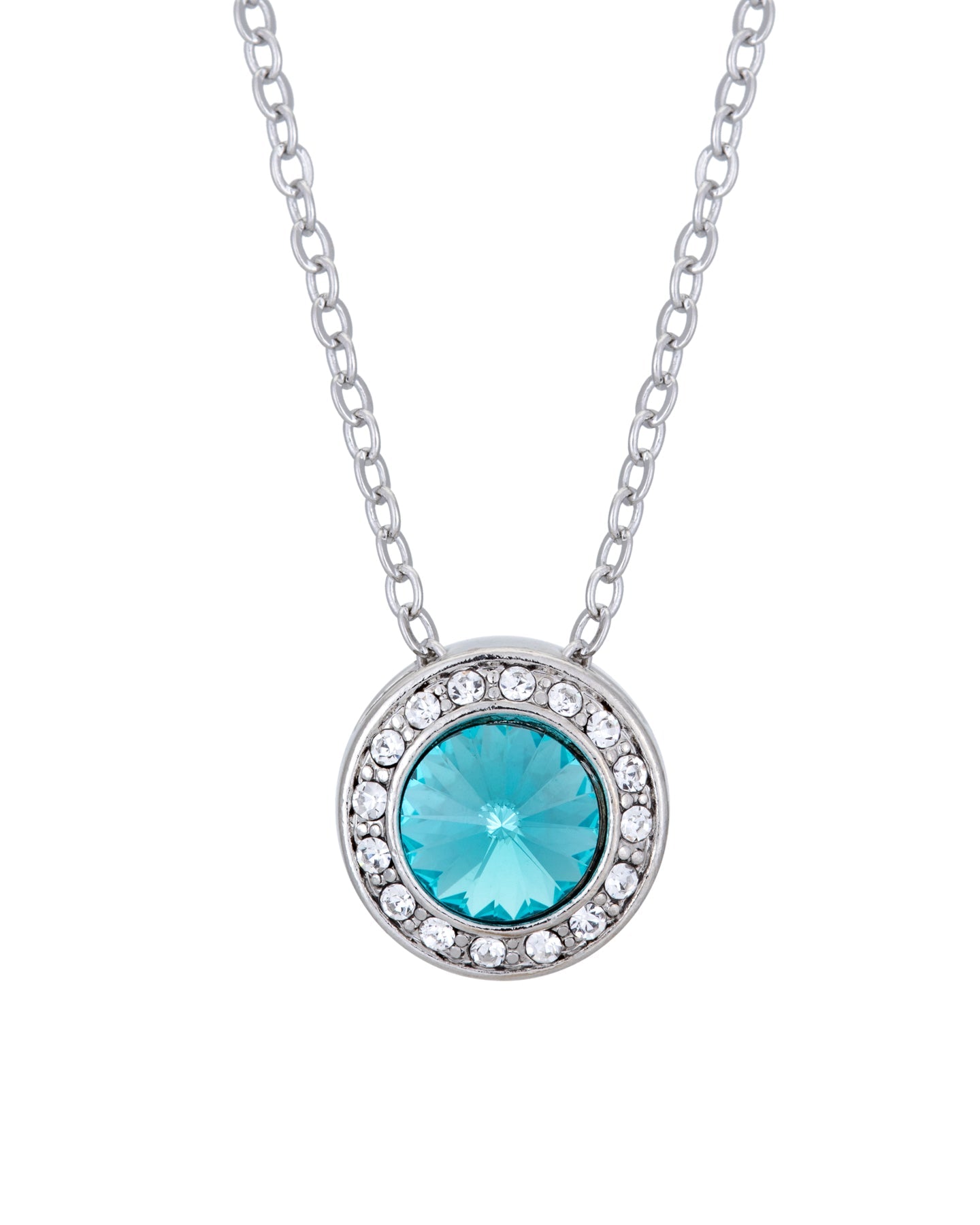 Crystal Pave Halo Pendant Necklace - Ruumur