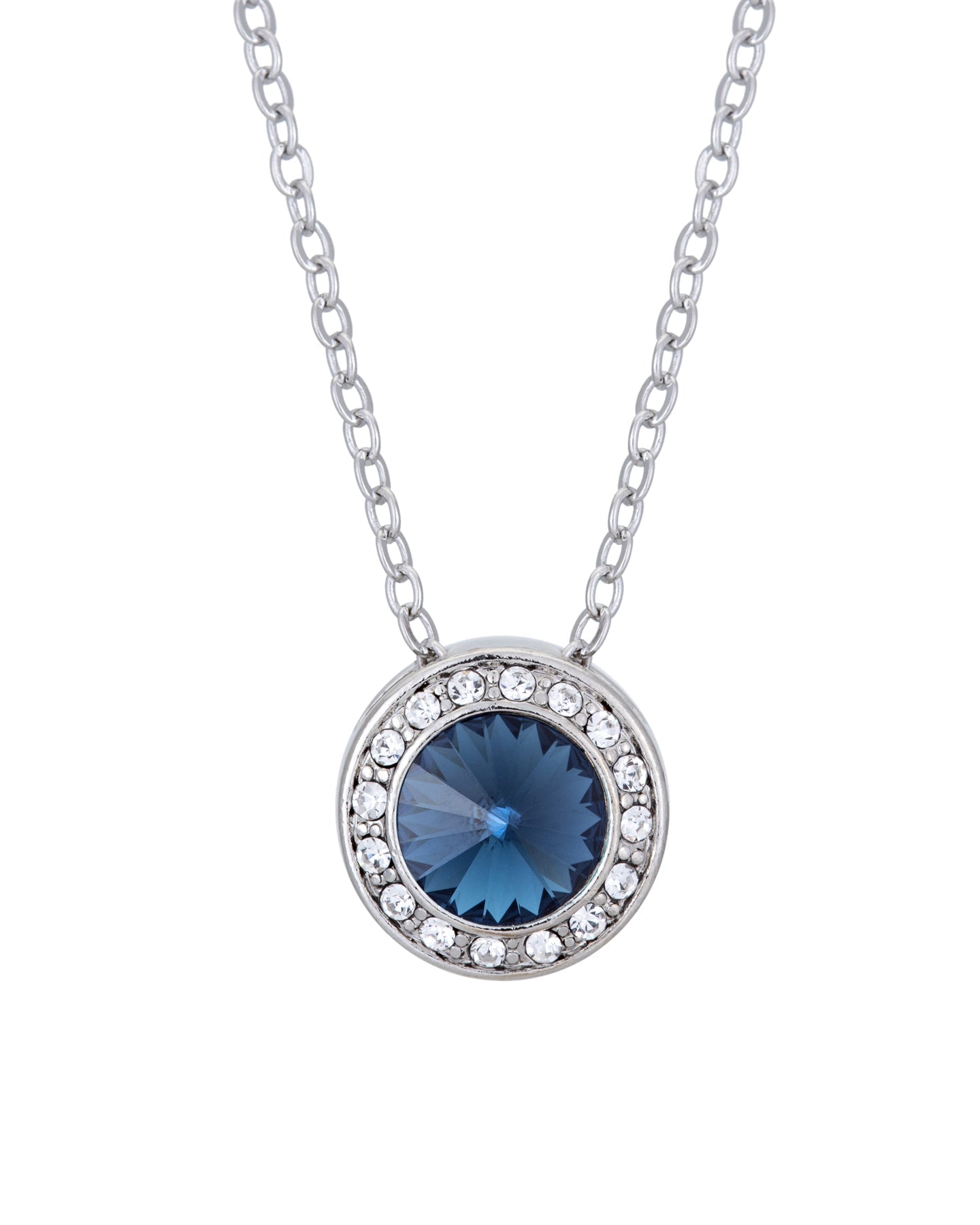 Crystal Pave Halo Pendant Necklace - Ruumur