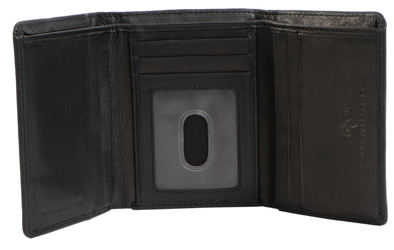 Jack Abrahams Tri-Fold RFID Wallet With ID Window Pocket