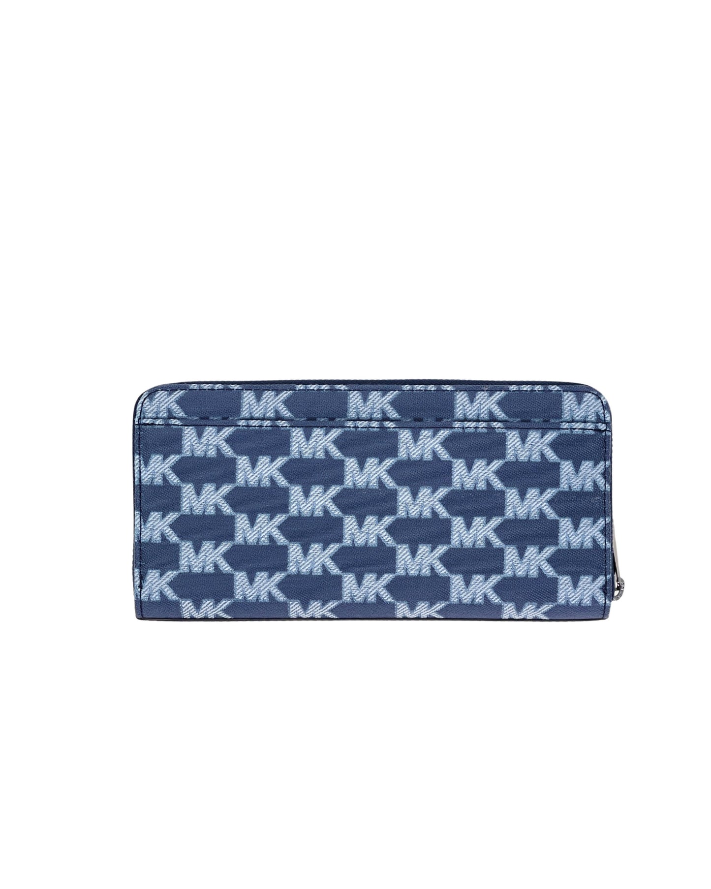 Michael Kors Women's Navy Multi Cooper Logo Jacquard Tech Zip Around Wallet