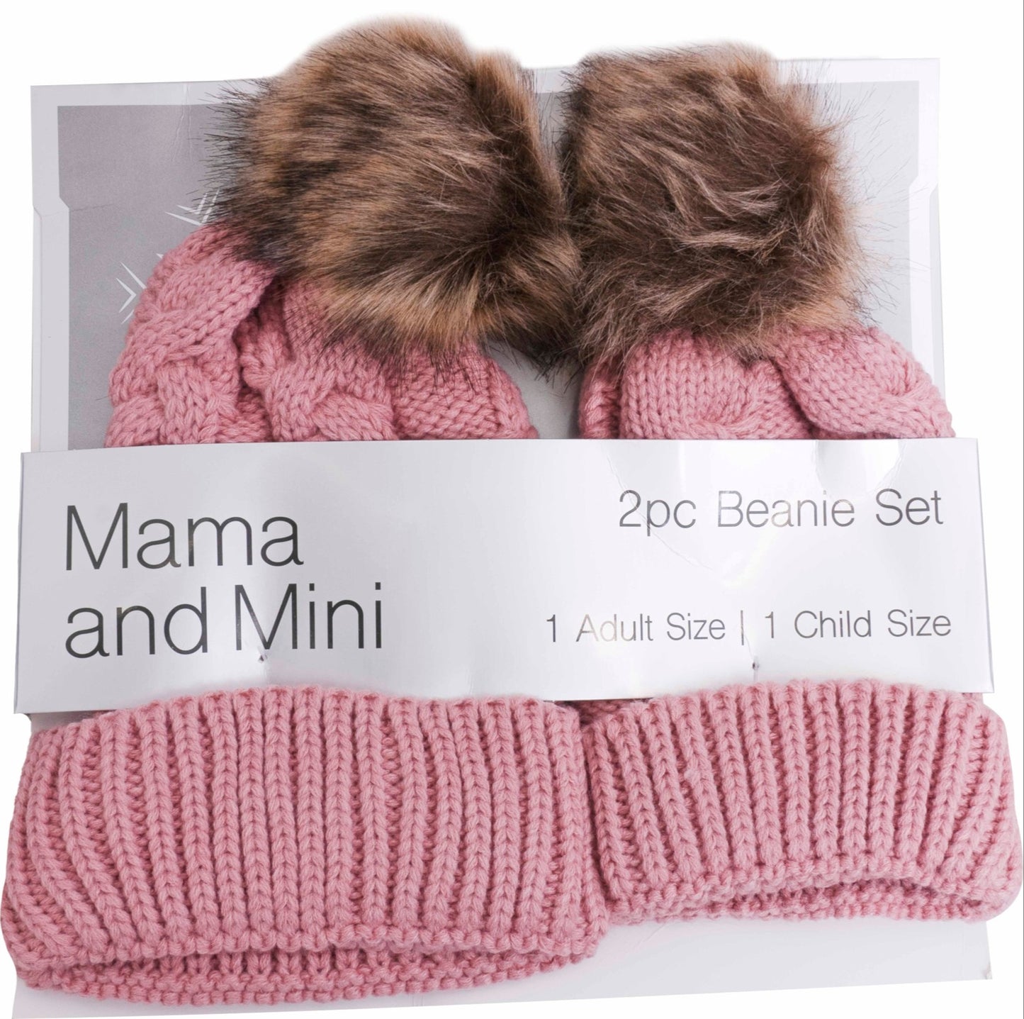 Rebecca & Rifka Mama & Mini 2 Piece Knitted Pompom Hat Gift Set(HST108S-BSH    )