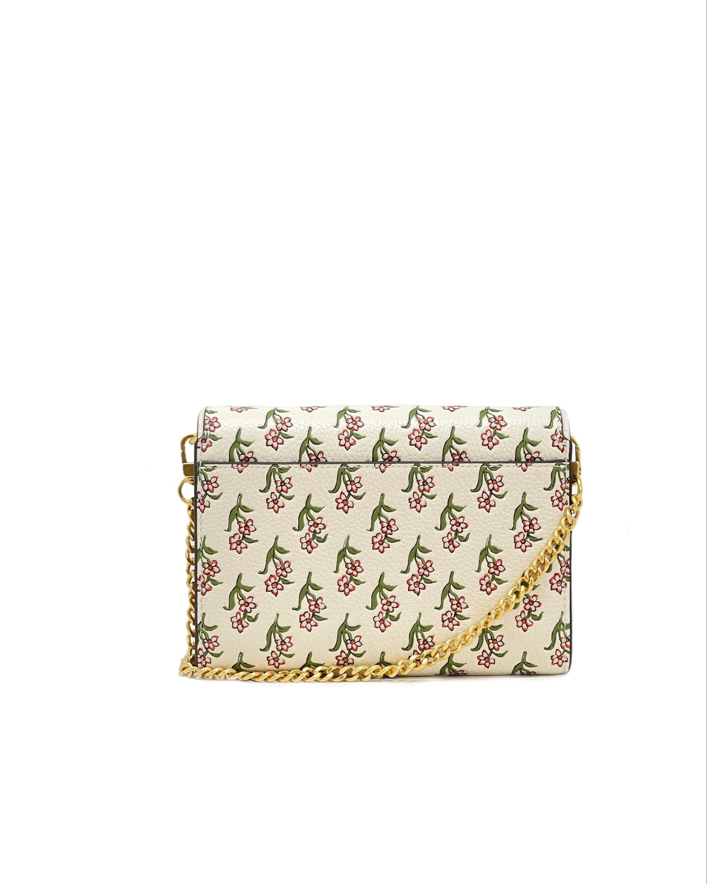 Tory Burch Block Print Ditsy Emerson Mixed-Print Chain Wallet