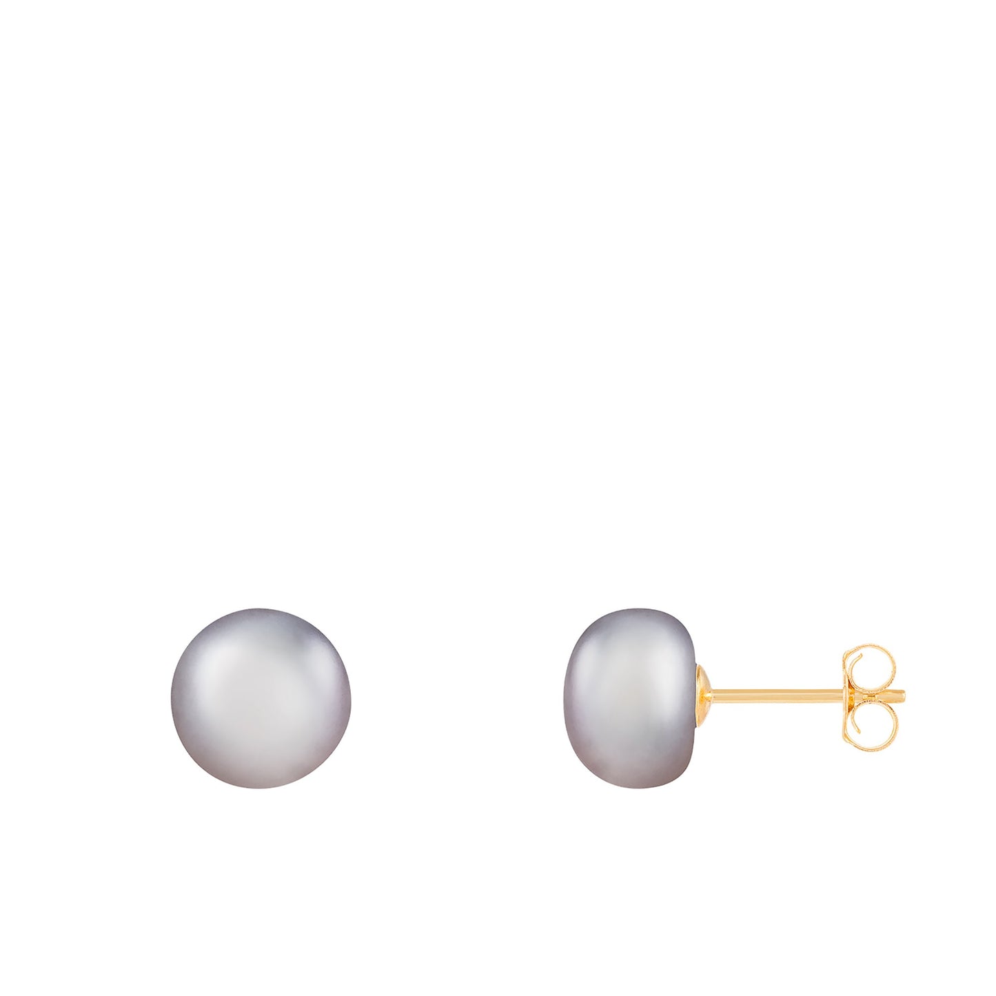 title:Splendid Pearls Pearl Studs 14K;color:Gray