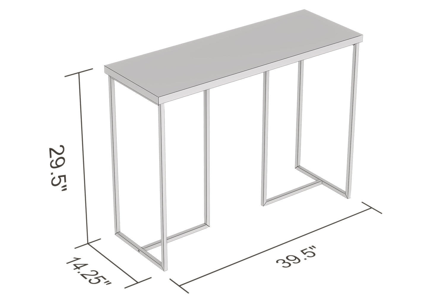 Safdie & Co. Console Table 39" Dark Taupe Black Metal, Entryway or Sofa Table for Living Room