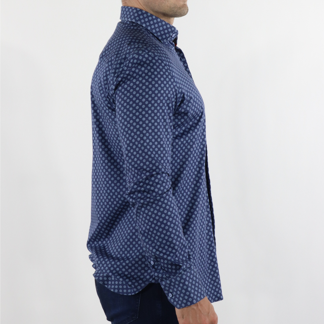 Max Colton James Shirt in Navy Dot