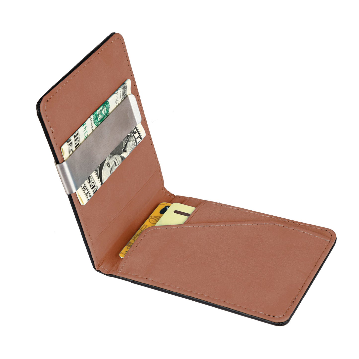 title:Unisex PU Leather Wallet RFID Blocking Slim Bifold Credit Card Holder with Money Clip;color:Orange