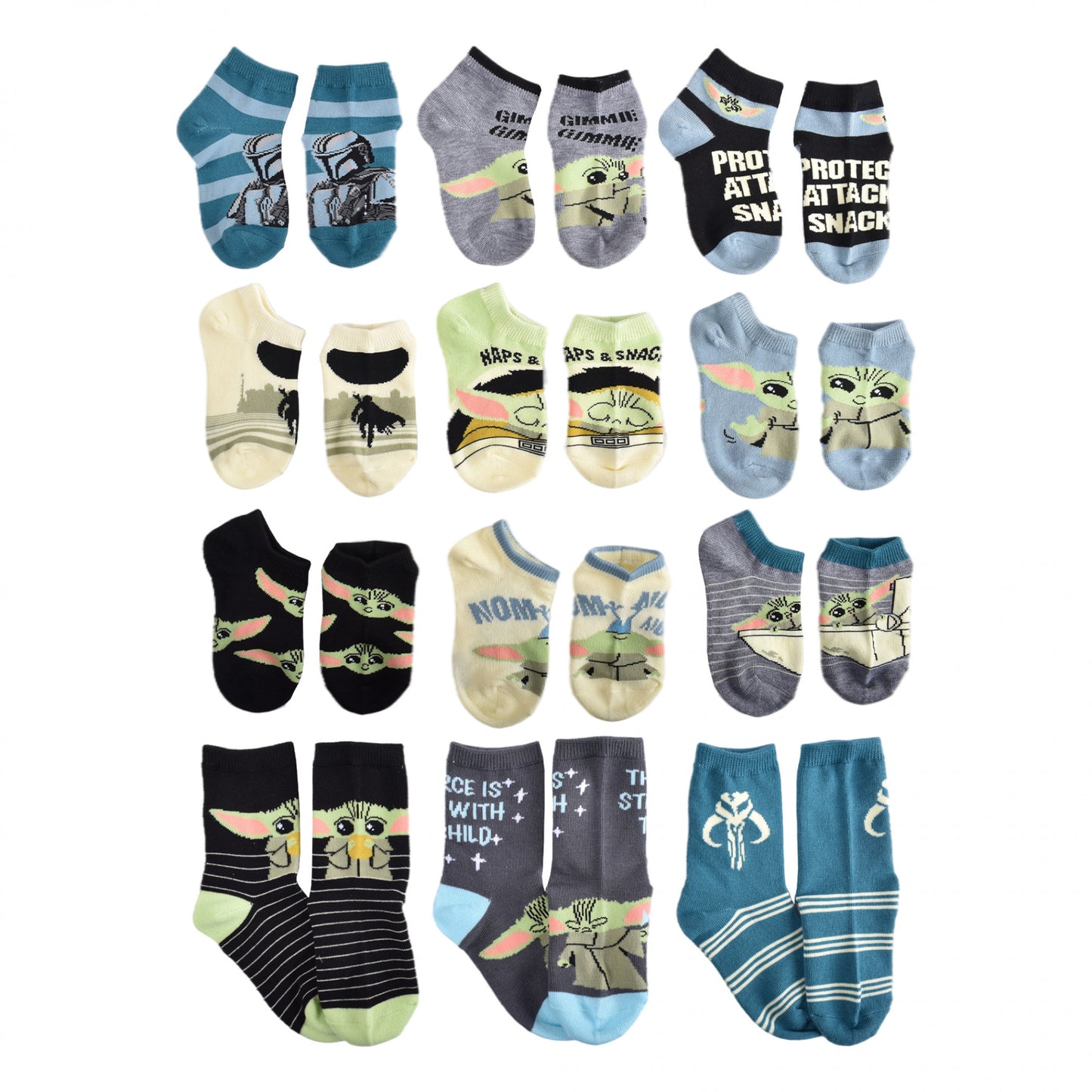 title:Star Wars The Mandalorian 12-Days of Socks Variety Box Set;color:Multi-Color