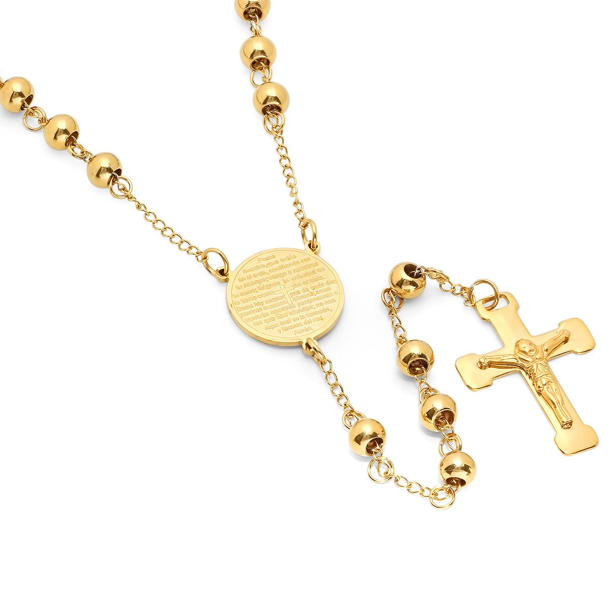 "Padre Nuestro" Prayer Rosary Necklace