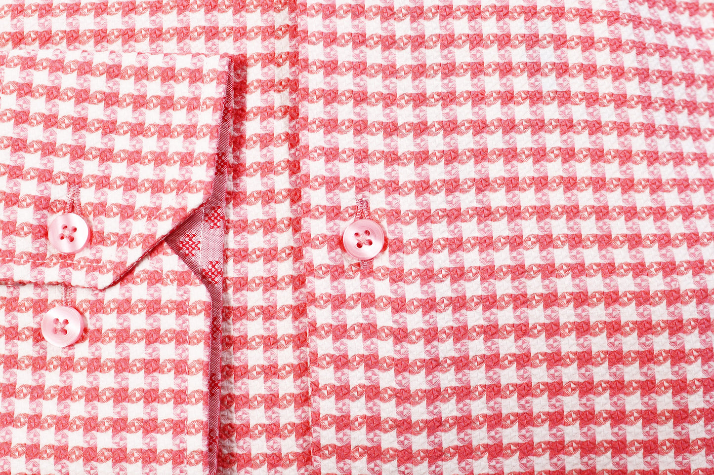 Red and White Small Geometric Check