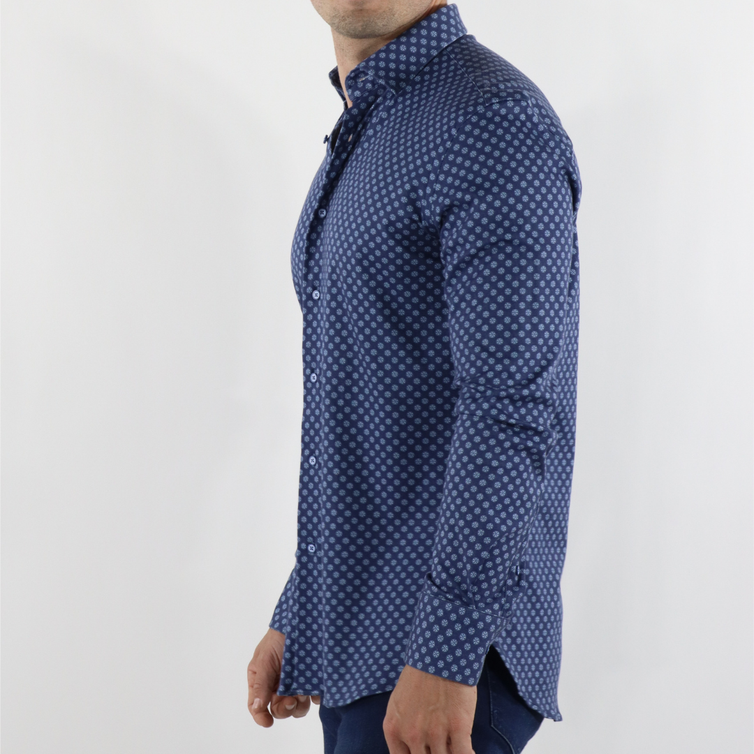 Max Colton James Shirt in Navy Dot