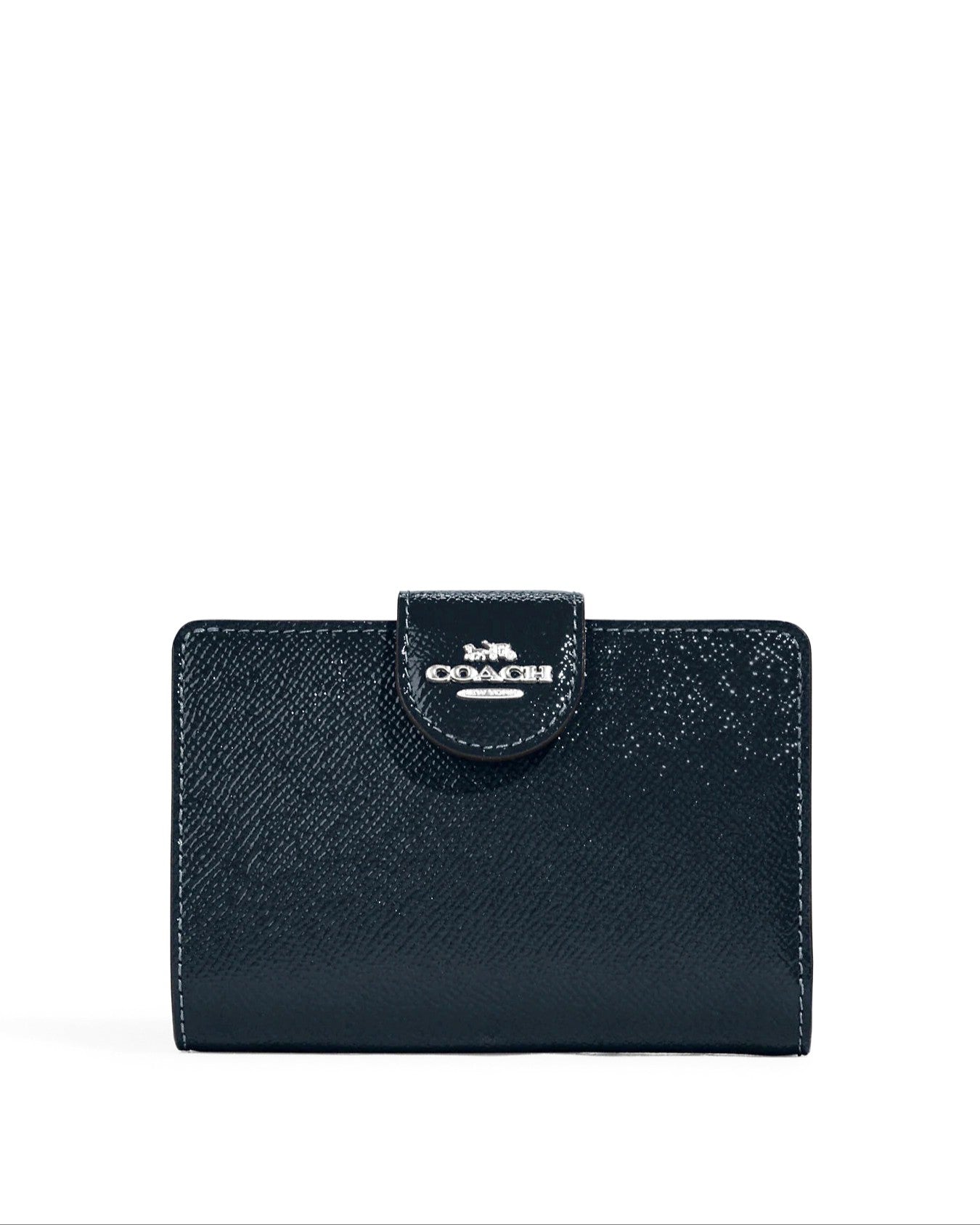 title:Coach Women's Midnight Medium Corner Zip Wallet;color:Midnight