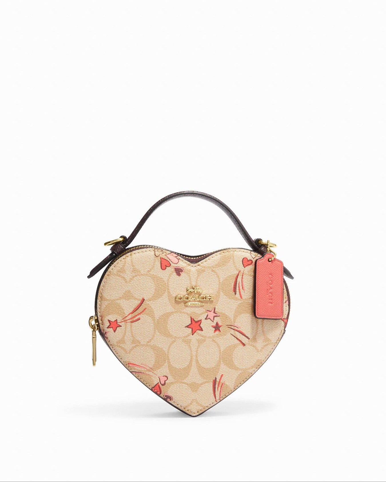 title:Coach Heart Crossbody In Signature Canvas With Heart And Star Print;color:Light Khaki Multi