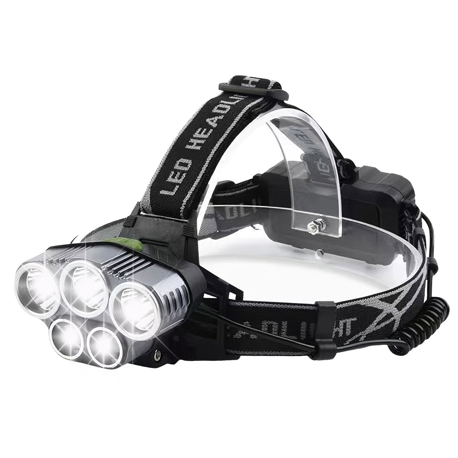 title:Rechargeable Headlamp 20000 Lumen LED Headlight 6 Modes Headlamp Flashlight for Camping Cycling Hiking Hunting Emergency;color:Black