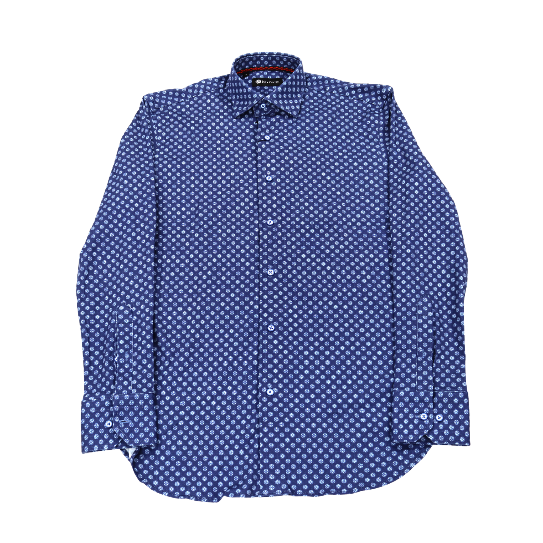 Max Colton James Shirt in Navy Dot