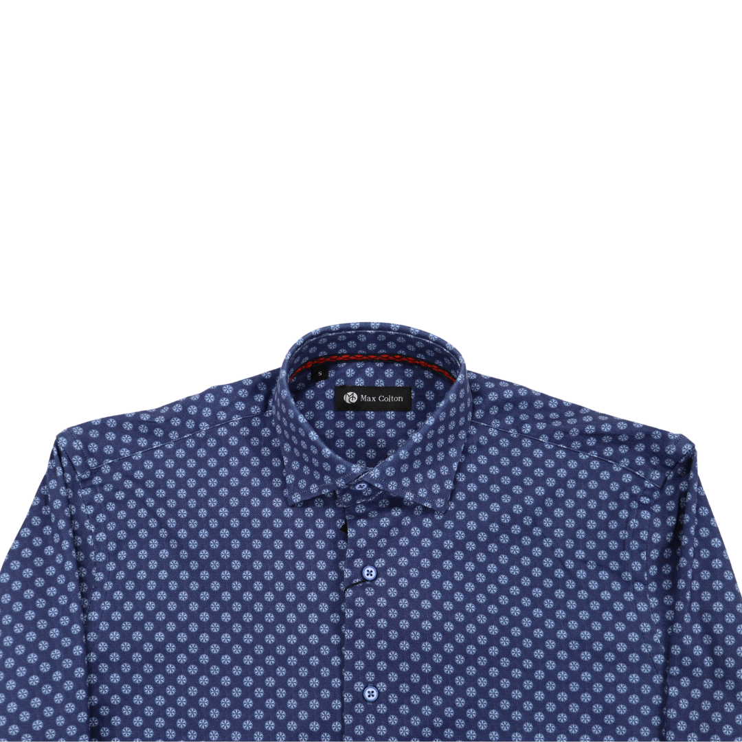 Max Colton James Shirt in Navy Dot