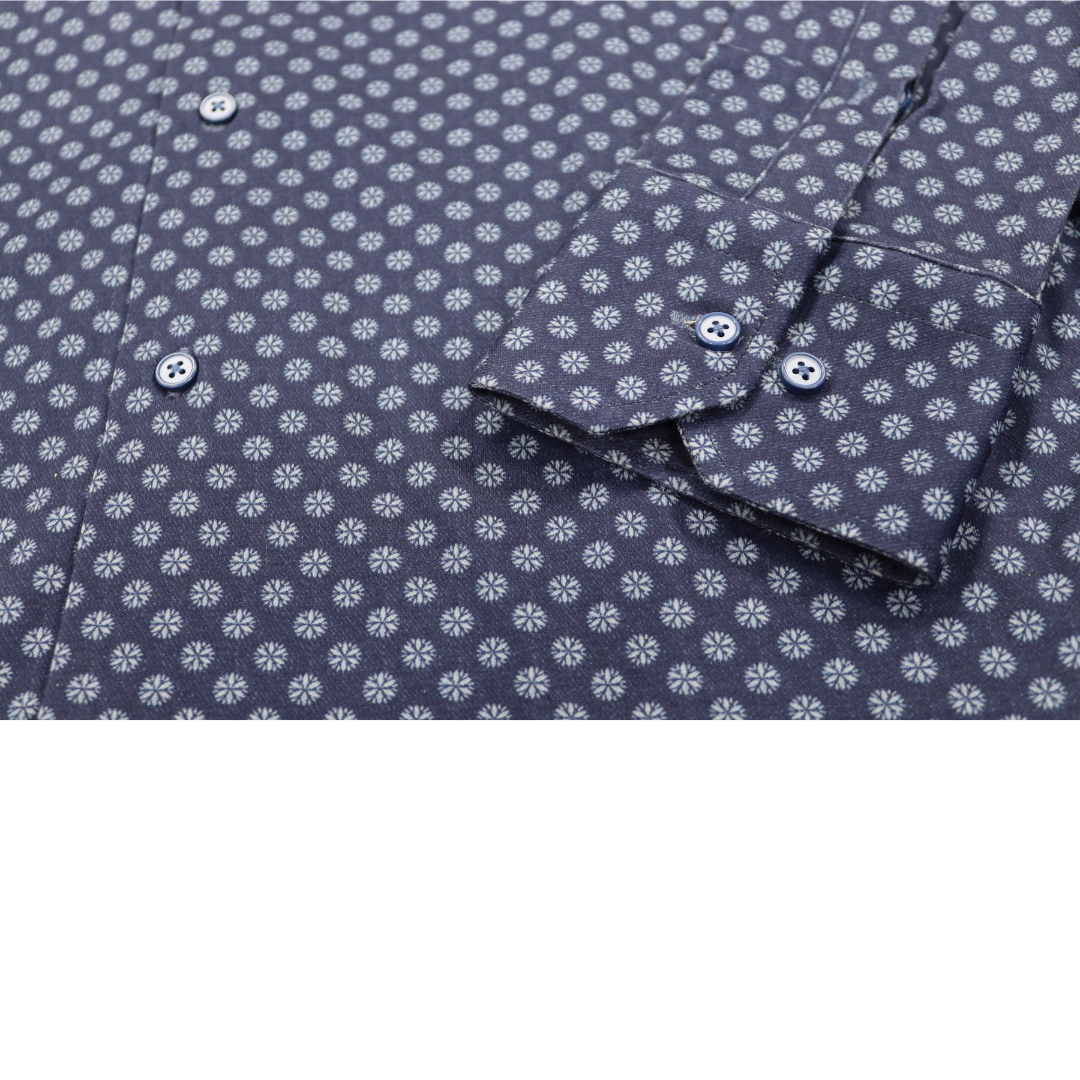 Max Colton James Shirt in Navy Dot