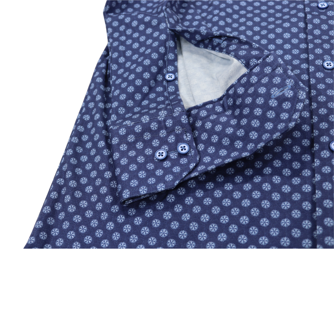 Max Colton James Shirt in Navy Dot