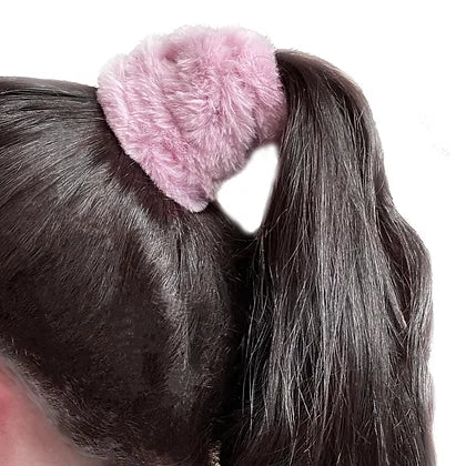 title:Faux Fur Scrunchies, Extra Fluffy, 3 Pack;color:Pink, Rose, Grey