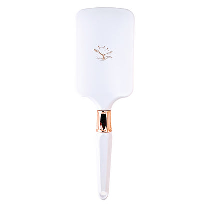 title:Paddle Hair Brush;color:White Pearl And Rose Gold