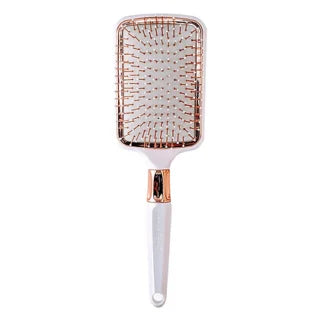 title:Paddle Hair Brush;color:White Pearl And Rose Gold