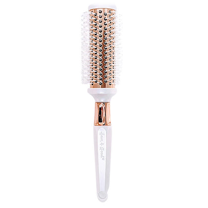 title:Medium Round Thermal Hair Brush;color:White Pearl And Rose Gold