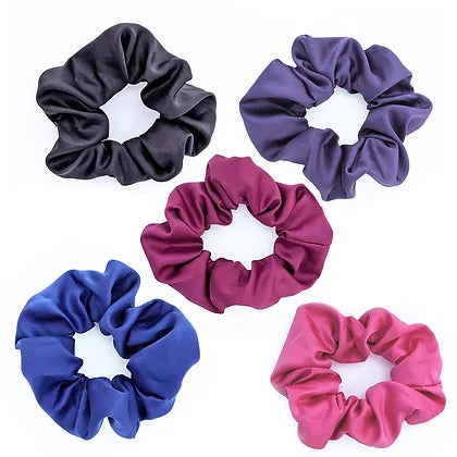 title:Satin Scrunchies, 5 Pack;color:Jewel Tone