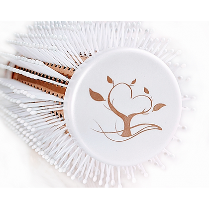 title:Medium Round Thermal Hair Brush;color:White Pearl And Rose Gold