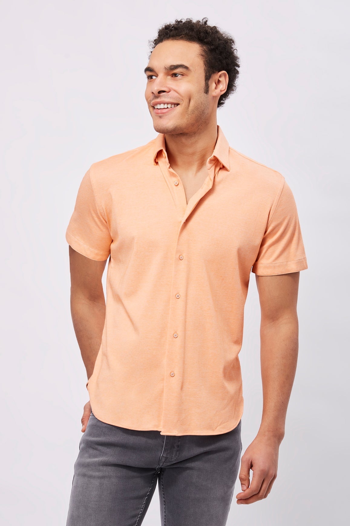 Max Colton Melon Orange Short Sleeve Jersey Knit