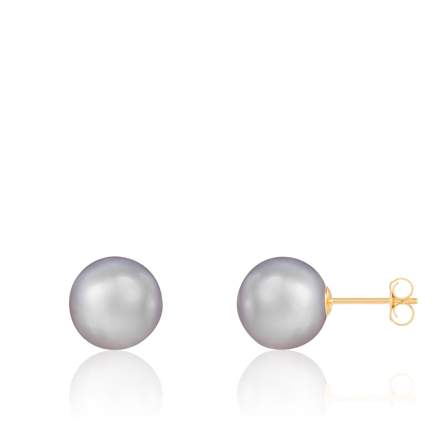 title:Splendid Pearls 9mm Pearl Stud Earrings;color:Gray