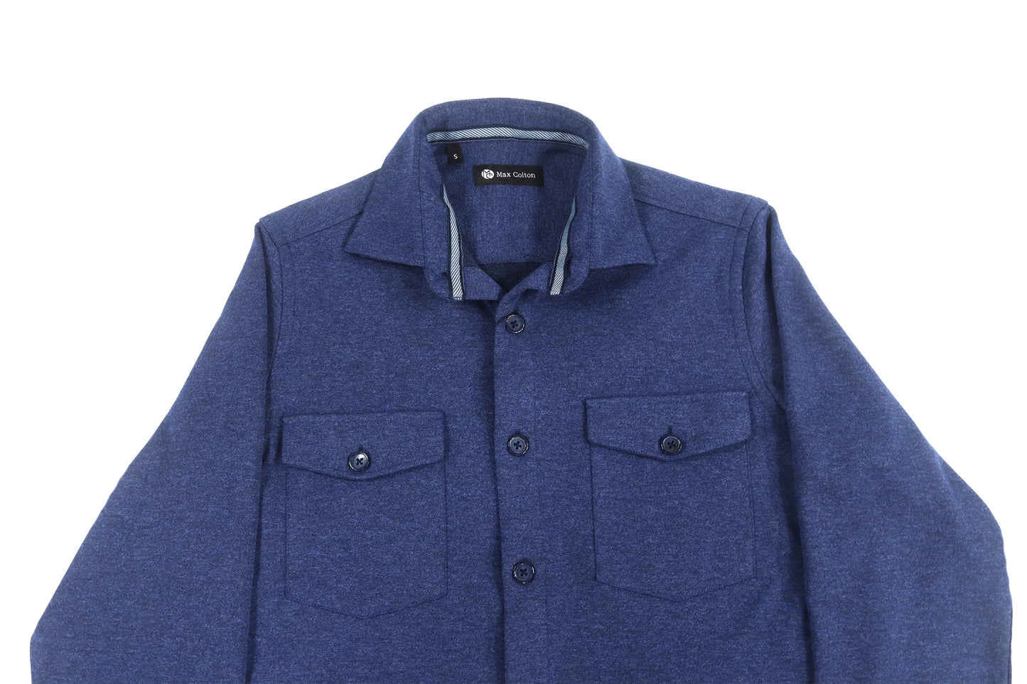 Max Colton Melange Blue Long Sleeve Overshirt